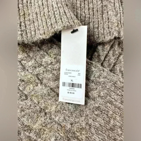 NWT - Francesca’s Miami Collection Becci Turtleneck Sweater (Brown) - Picture 2 of 5